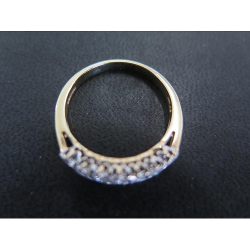 857 - A 9ct yellow gold seven stone diamond ring size R/S - approx weight 3.2 grams - all diamonds clean a... 