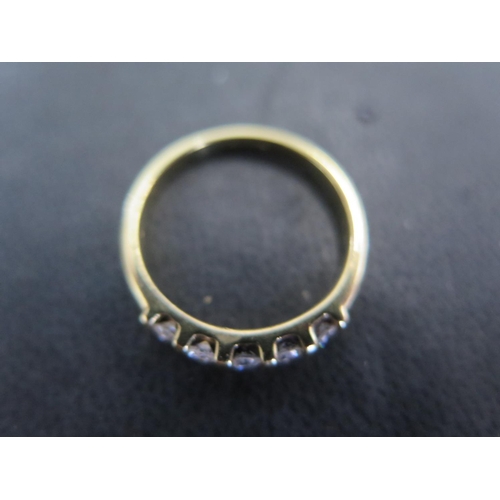 893 - An 18ct yellow gold five stone diamond ring size N - approx weight 3.1 grams - total diamond weight ... 