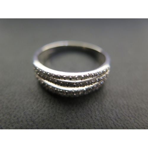 902 - A 9ct white gold and diamond ring - approx diamond weight 0.5ct - ring size R - approx weight 3.2 gr... 