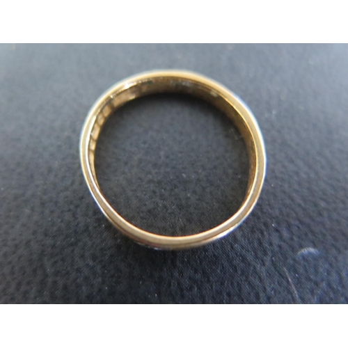 933 - A 22ct yellow gold and platinum wedding band size M/N - some wear to platinum areas, light scratches... 