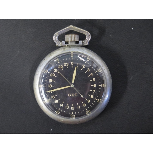 1093 - A WWII Navigational GCT pocket watch - Width 5cm - not working, some usage marks, hands rotate