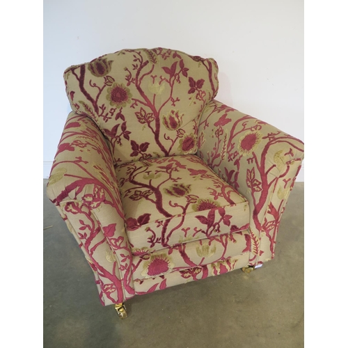 24 - An upholstered armchair in Duresta style Bedgebury Wildberry fabric, 98cm tall x 96cm wide - in very... 