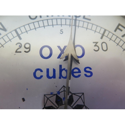 420 - A mahogany case aneroid barometer 6 inch silvered dial, chrome bezel