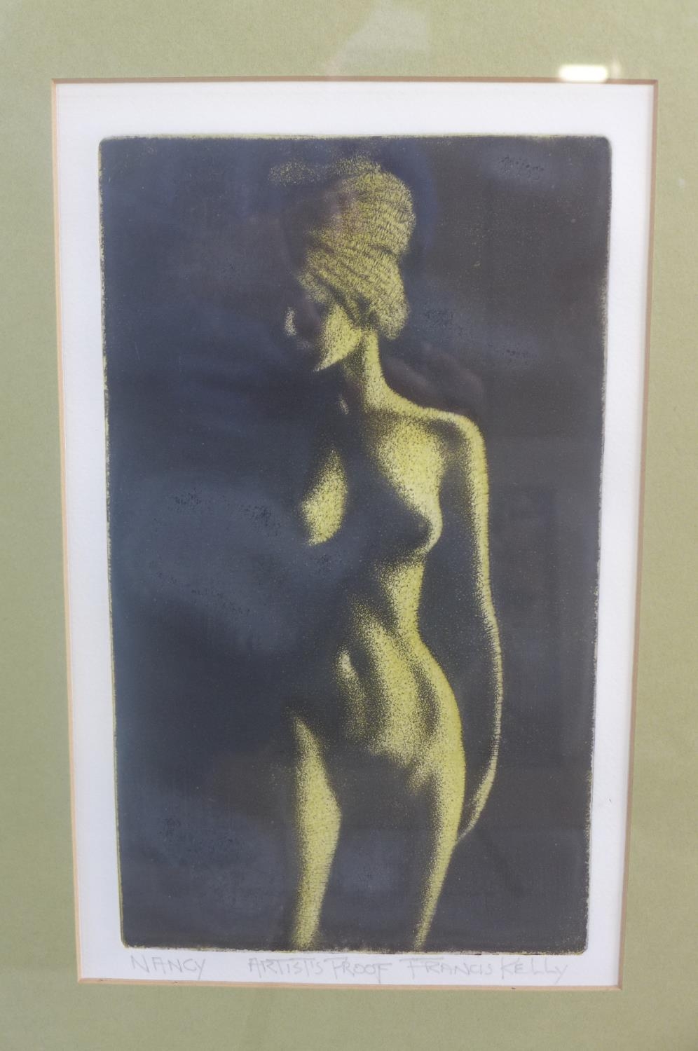 Francis Kelly, 1927-2012, Nancy, female nude, signed artist proof print,  sight size approximately 32