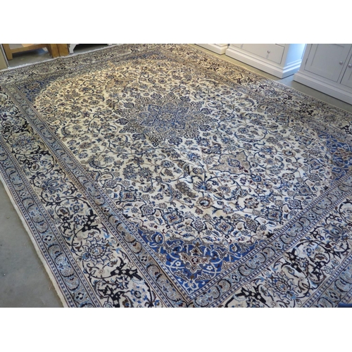 468 - A hand knotted woollen Fine Nain rug - 388cm x 291cm