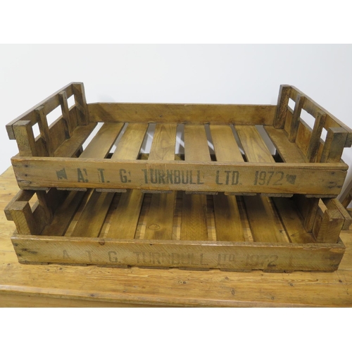 221 - Two waxed potato trays for decorative use - 76cm x 45cm x 16cm