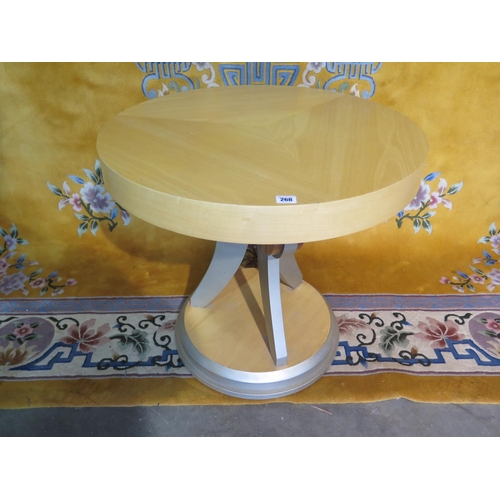 230 - A modern circular birch veneered centre table Spanish 1980 - 65cm H x 70cm Diameter