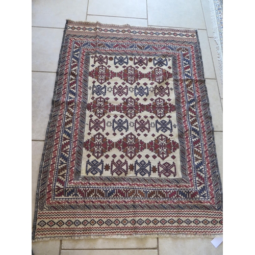 488 - A hand knotted woollen needlework Sumak Kilim rug - 183cm x 130cm - in new condition