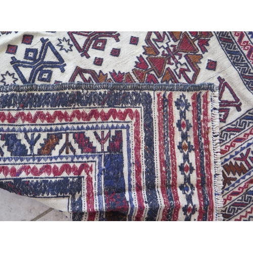 488 - A hand knotted woollen needlework Sumak Kilim rug - 183cm x 130cm - in new condition