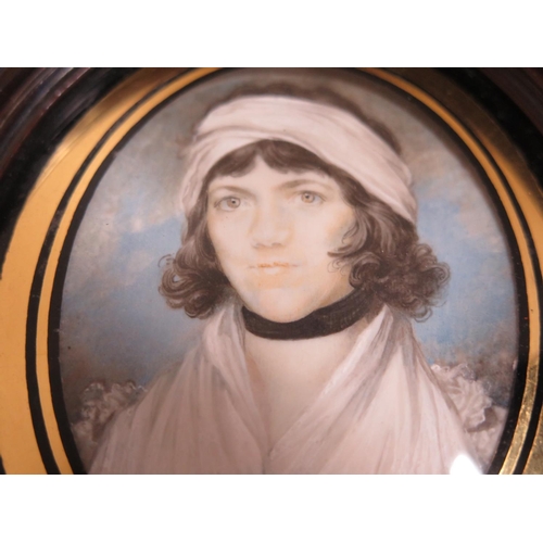 534 - Charles Jagger 1770-1827 portrait of Mrs Thomas Paul, Sarah Gaze, of Halstead and formerly of Norwic... 