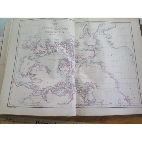 1408 - A bound volume The Dispatch Atlas containing British and World maps, by Edward Weller, John Dower an... 