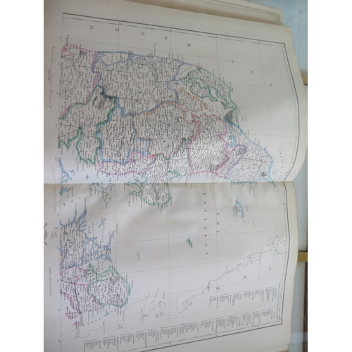 1408 - A bound volume The Dispatch Atlas containing British and World maps, by Edward Weller, John Dower an... 