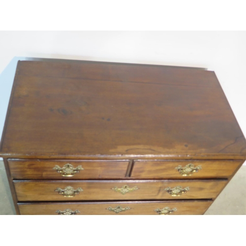 153 - A Georgian mahogany chest with two short over three long drawers - 89cm H x 94cm x 52cm