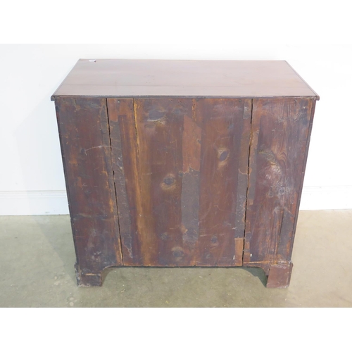 153 - A Georgian mahogany chest with two short over three long drawers - 89cm H x 94cm x 52cm