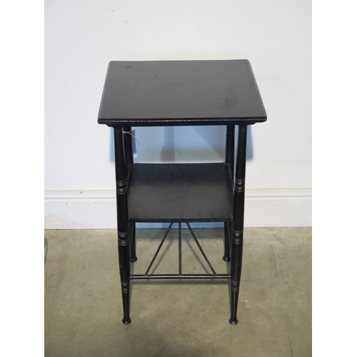 175 - A late 19th Century E Godwin design ebonised occasional table - 67cm H x 40cm x 41cm - some general ... 