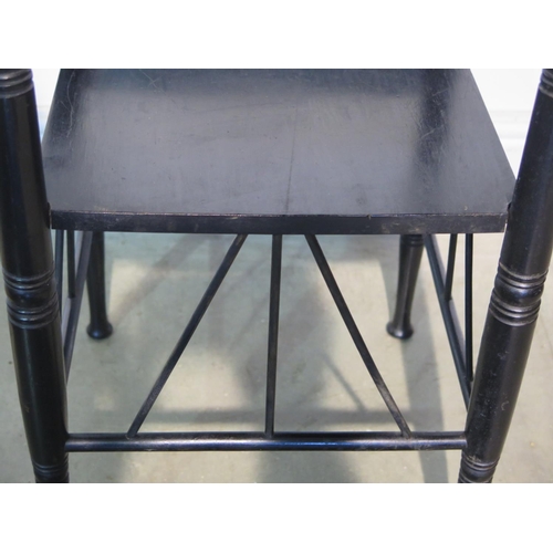 175 - A late 19th Century E Godwin design ebonised occasional table - 67cm H x 40cm x 41cm - some general ... 