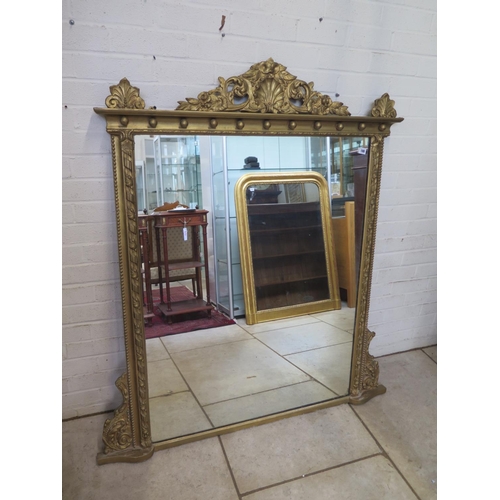 188 - A Regency gilt framed over mantle mirror, 142cm tall x 127cm in re painted condition