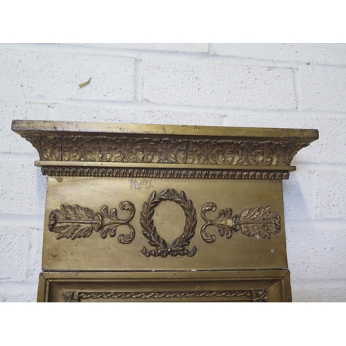 190 - A Regency gilt framed narrow pier mirror, 123cm tall x 34cm wide