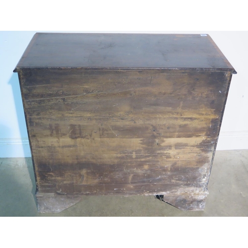 193 - A good quality Georgian mahogany chest with two short over three long drawers on shaped bracket feet... 