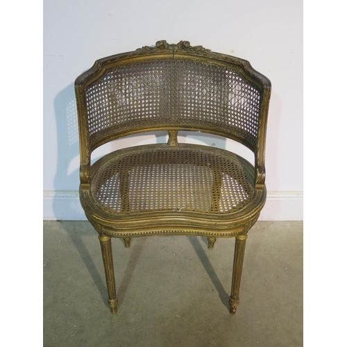 195 - A 19th Century gilt caned side chair