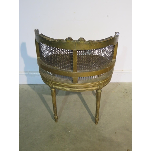 195 - A 19th Century gilt caned side chair