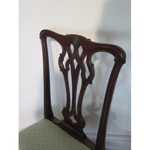 224 - A set of ten 19th Century mahogany dining chairs including two carvers with drop in seat pads with a... 