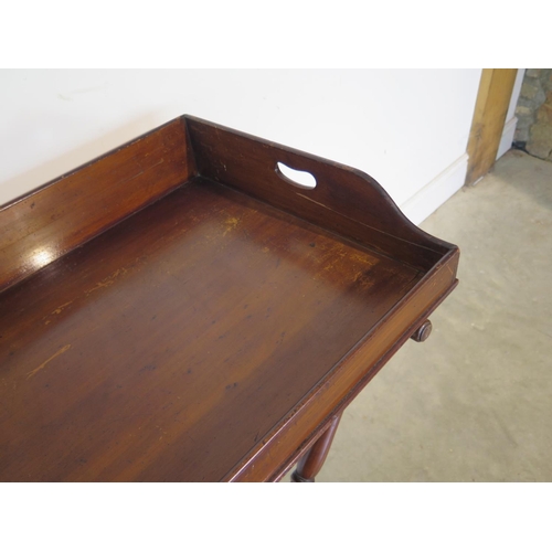 226 - A 19th Century mahogany folding butlers tray