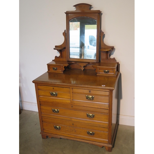 246 - A late 19th/20th Century satin wood dressing chest - W92cmn x H165cm