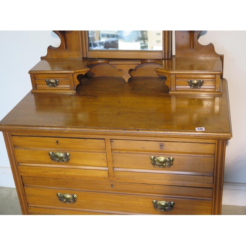 246 - A late 19th/20th Century satin wood dressing chest - W92cmn x H165cm