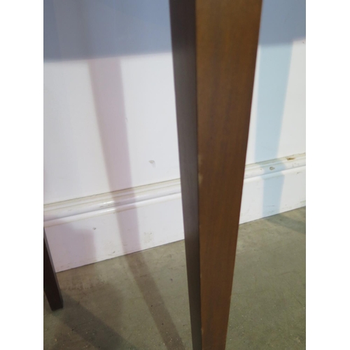 249 - A burr walnut and satin wood console table with single drawer tapered legs, approx W91.5cm x D33cm x... 