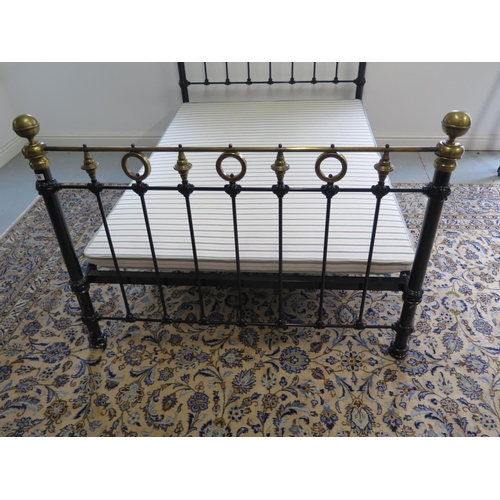 26 - A Victorian style brass and iron 4'6