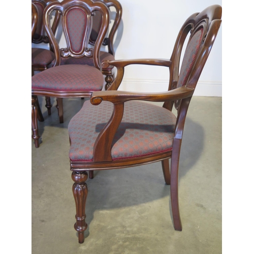 270 - A fine set of ten Victorian style mahogany dining chairs with upholstered seat and back rests, inclu... 