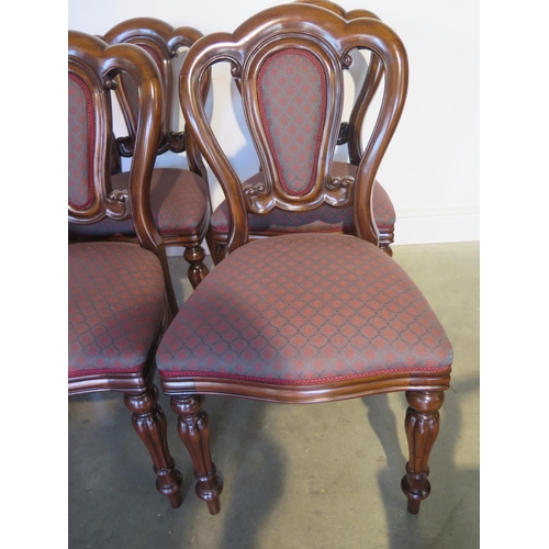 270 - A fine set of ten Victorian style mahogany dining chairs with upholstered seat and back rests, inclu... 