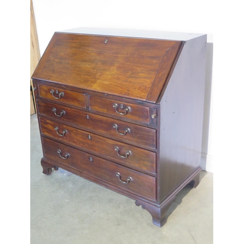 271 - A good quality well restored 19th Century Cuban mahogany bureau with a fitted interior, including se... 