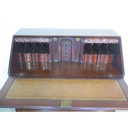 271 - A good quality well restored 19th Century Cuban mahogany bureau with a fitted interior, including se... 