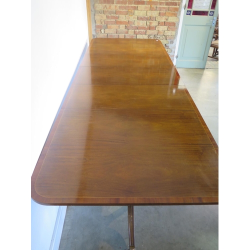 274 - A large mahogany dining table with three additional leaves, approx 305cm x 112cm fully extended - in... 