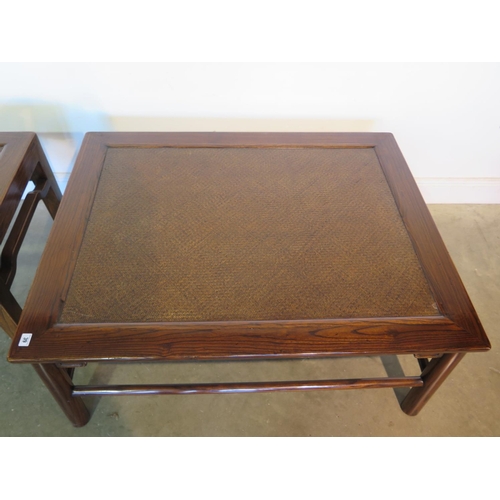 39 - A modern hardwood coffee table, and a matching side table