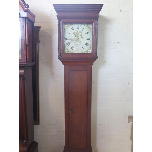 406 - A 19th Century John Matthews, Leighton oak long case clock with Roman numeral dial featuring hand pa... 