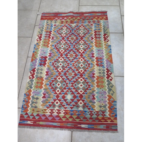 472 - A hand knotted woollen vegetable dye wool Chobi Kelim runner - 153cm x 98cm