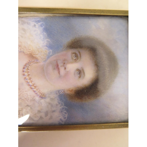 506 - A 19th Century portrait miniature in a square frame, approx 6.4cm x 5cm - in good condition