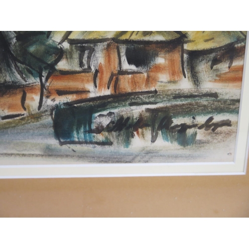 539 - Stefan Ampenberger South African 1908-1983 watercolour, Thaba Nehu Mountain Basutoland - frame saze ... 