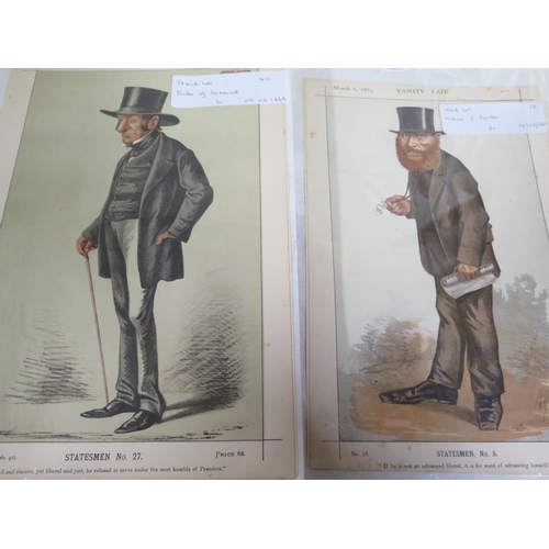 542 - A collection of approx 100 Vanity Fair caricature prints, of Statesmen and gentry, with some duplica... 