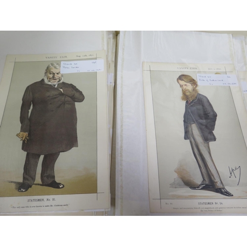 542 - A collection of approx 100 Vanity Fair caricature prints, of Statesmen and gentry, with some duplica... 