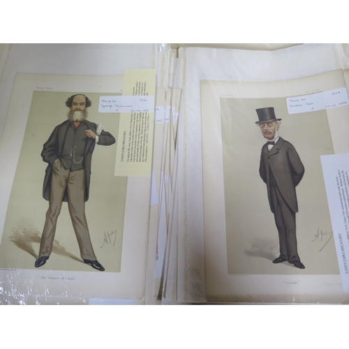 542 - A collection of approx 100 Vanity Fair caricature prints, of Statesmen and gentry, with some duplica... 