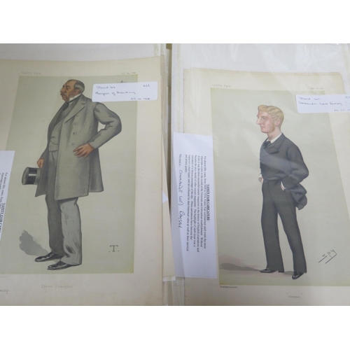 543 - A collection of approx 100 Vanity Fair caricature prints of Statesmen and gentry, dating from 1877 t... 