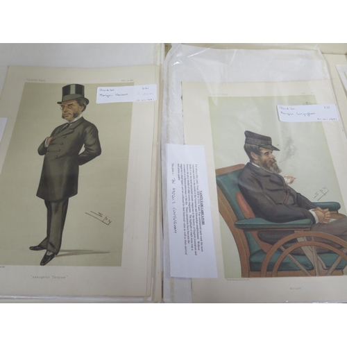 543 - A collection of approx 100 Vanity Fair caricature prints of Statesmen and gentry, dating from 1877 t... 