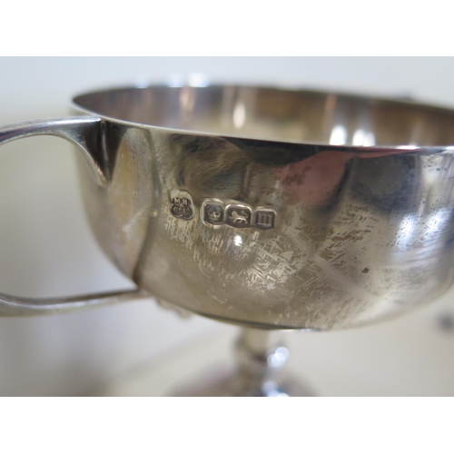 571 - A silver twin handled trophy by Martin Hall and Co Ltd, Sheffield 1929, approx 4 troy oz - approx 10... 