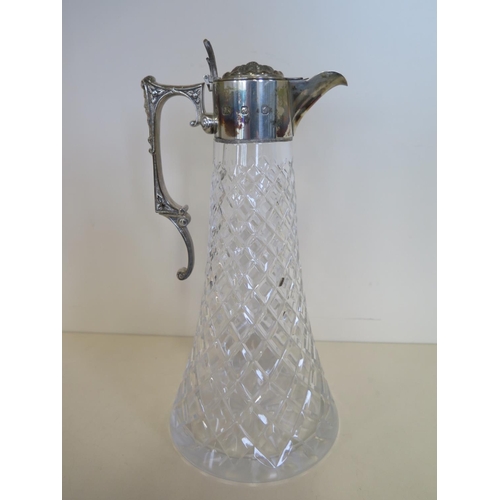 584 - A silver top claret jug by Michael Winter London 1981 - with original receipt for £230 - 28cm tall -... 