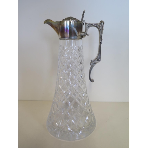 584 - A silver top claret jug by Michael Winter London 1981 - with original receipt for £230 - 28cm tall -... 