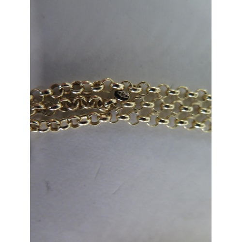 666 - A 9ct gold chain necklace, approx 24.8 grams, 89.5cm long, in good condition